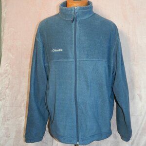 Columbia Men Navy Blue Zip Up Fleece Casual Athletic Light Weight Jacket Size XL